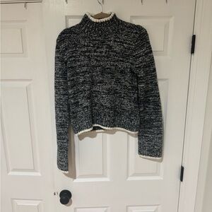 Madewell Black and White Turtleneck Sweater